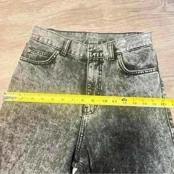 CDRDENIM JEANS MAKERS BLACK ACID WASHED HIGH RISE SKINNY JEANS SIZE  26 - Picture 15 of 16